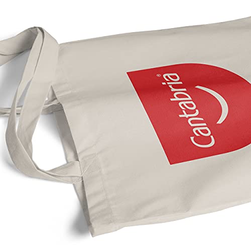 Imprenta2 - Bolsa de Tela Cantabria, España - Tote Bag - Color Beige - 37 x 40,5 cm - Asas de 70 cm - Impresión Directa a Prenda (DTG)