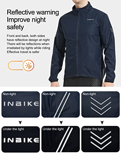 INBIKE Ciclismo Chaqueta Chubasquero Hombre Impermeable Mujer MTB Invierno Chaqueta  Bicicleta  Verano Reflectante Ropa  Running Azul L