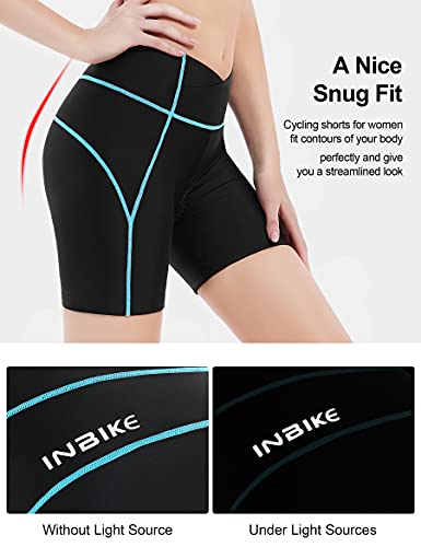 INBIKE Culotte Ciclismo Mujer Pantalon Corto Ciclismo Mujer Bicicleta MTB para Verano con Badana Almohadilla Espuma De Alta Densidad con Memoria