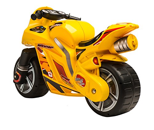 INJUSA - Moto Correpasillos Winner Color Amarillo Recomendado para Niños +3 Años con Ruedas Anchas y Asa de Transporte (194/000)