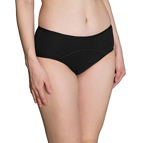 INNERSY Bragas Menstruales Absorbentes de Mujer para Período Algodón Pack de 3 (M-EU 40, 3 Negro)