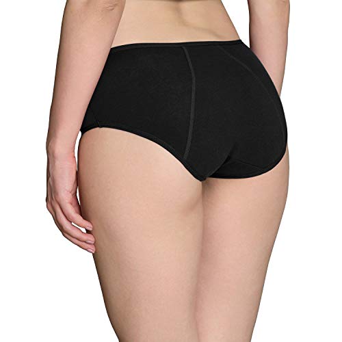 INNERSY Bragas Menstruales Absorbentes de Mujer para Período Algodón Pack de 3 (M-EU 40, 3 Negro)