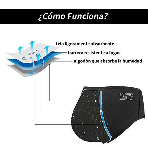 INNERSY Bragas Menstruales Absorbentes de Mujer para Período Algodón Pack de 3 (M-EU 40, 3 Negro)