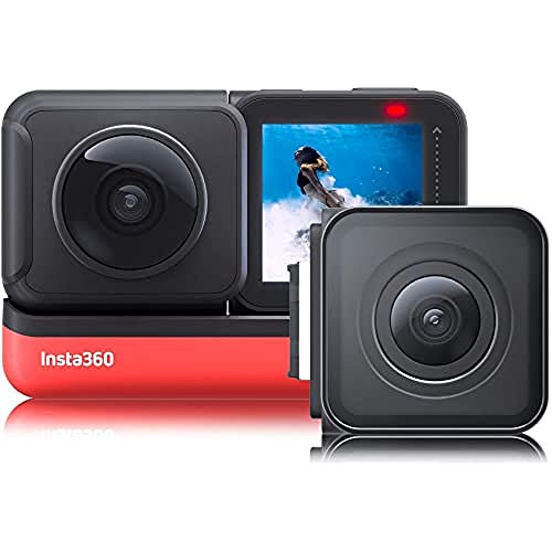 Insta360 One R Twin Edition Cámara Deportiva,Color Negro y Rojo, 4K, USB + SanDisk Extreme Tarjeta de Memoria microSDXC de 128 GB con Adaptador SD, A2, hasta 160 MB/s, Class 10, U3 y V30