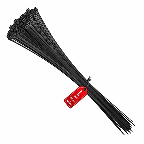 intervisio Bridas de Plastico Grandes Largas para Cables 530mm x 4,8mm, Negro, 100 Piezas