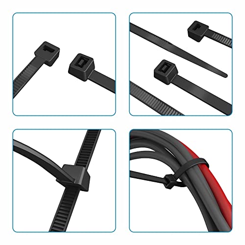 intervisio Bridas de Plastico para Cables 200mm x 2,5mm, Negro, 100 Piezas