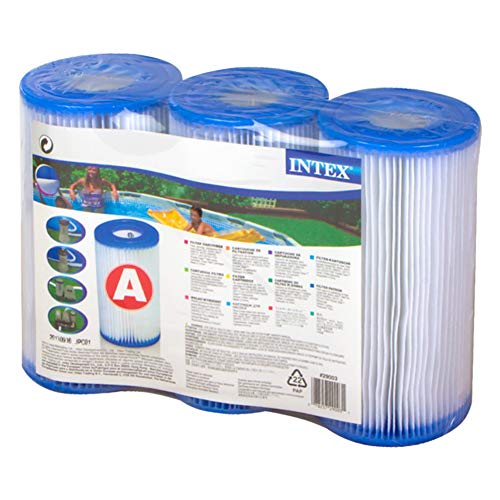 Intex 29003 - Pack 3 cartuchos tipo A, altura 20,2 cm, diámetro 10,8/5 cm