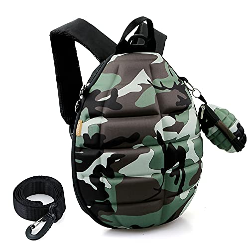 IONOKO Mochila Infantil Anti Perdida Arnés de Seguridad Mochila Guarderia Niña Dibujos Animados Mochila Camuflaje Niño Lindo,Verde