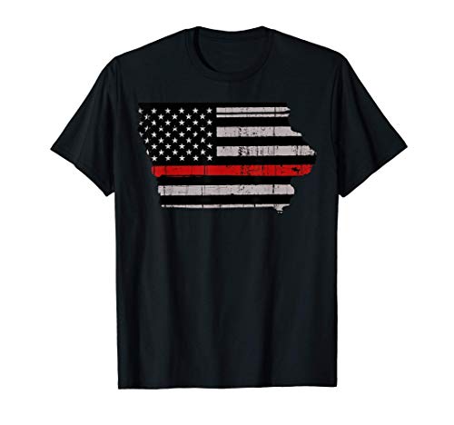 Iowa Thin Red Line Firefighter Fireman Heroic Gift Camiseta