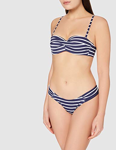 Iris & Lilly Am06am15 Conjunto de Bikini, Azul Marino, Rayas, 40