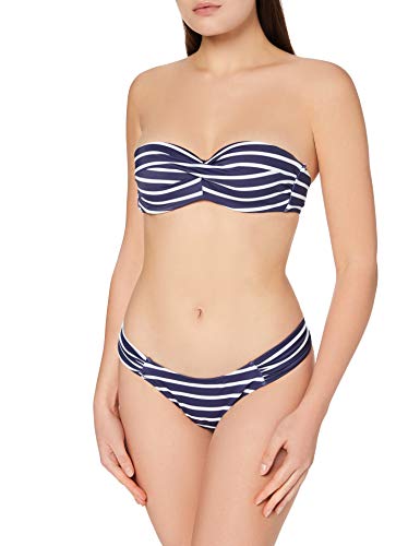 Iris & Lilly Am06am15 Conjunto de Bikini, Azul Marino, Rayas, 40