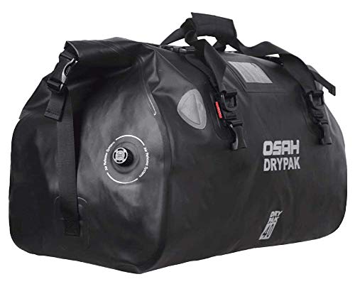 IRON JIA'S Bolsa de Alforjas para Moto, 500D PVC Impermeable | Multifuncional | Reflectante | Gran Capacidad Bolsa de Sillín para Motociclismo, Ciclismo, Rafting, Camping, Viajes, Pesca - Negro | 40L