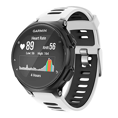 ISABAKE Correa de Reloj para Garmin Forerunner 735XT, Correa de Silicona Suave con Hebilla de Metal, tamaño Ajustable, Compatible con Garmin Forerunner735xt/220/230/235/620/630