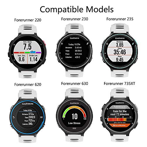 ISABAKE Correa de Reloj para Garmin Forerunner 735XT, Correa de Silicona Suave con Hebilla de Metal, tamaño Ajustable, Compatible con Garmin Forerunner735xt/220/230/235/620/630