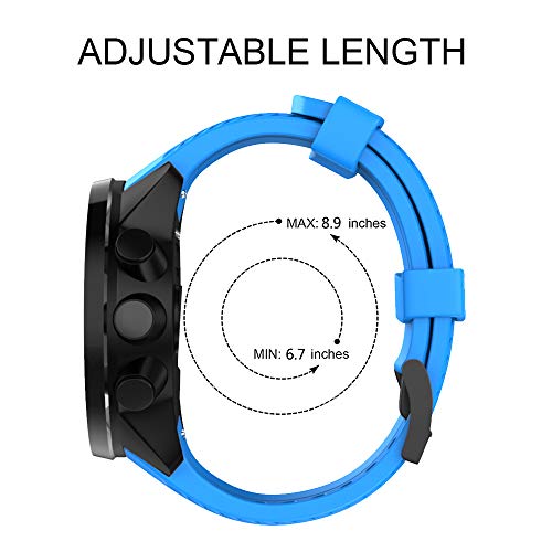 ISABAKE Correa de reloj para Suunto 9 /Spartan Sport Wrist HR Baro/Suunto D5 de silicona de repuesto ajustable resistente al agua correa de reloj deportiva banda de fitness