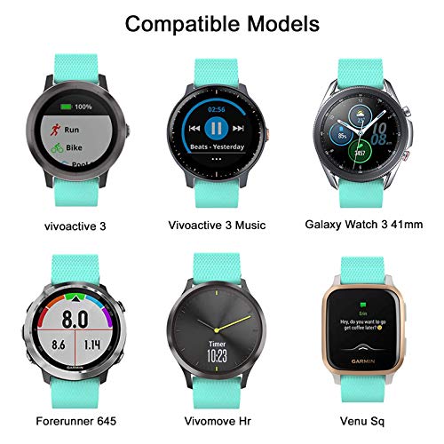 ISABAKE Correa para Garmin Vivoactive 3 / Vivoactive 3 Music/Vivomove/Vivomove HR - Reemplazo de Silicona Suave de 20 mm para el Reloj Garmin, Talla única para Todos (Verde)