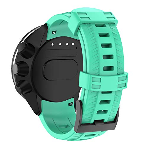 ISABAKE Correa para Suunto 9, Correa de Silicona Suave Correa de Repuesto de tamaño Ajustable Compatible con Suunto 9 / Spartan Sport Wrist HR Baro/Suunto D5 (Verde)