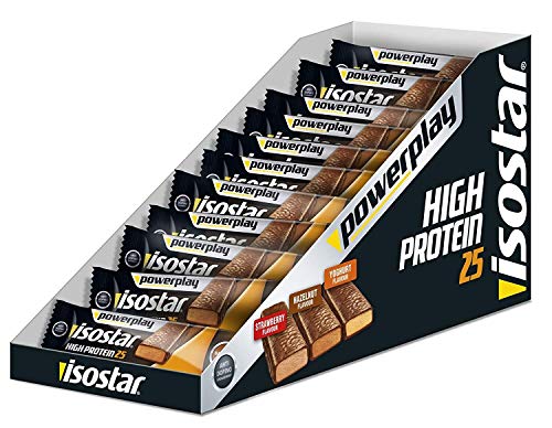 Isostar Barritas de fresa Powerplay High Protein, paquete de 15 unidades (15 x 35 g)