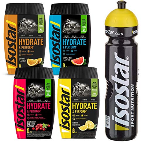 Isostar Hydrate & Perform Grapefruit - Lemon - Orange - Cranberry + Water Bottle 1L | Pacchetto di offerte |