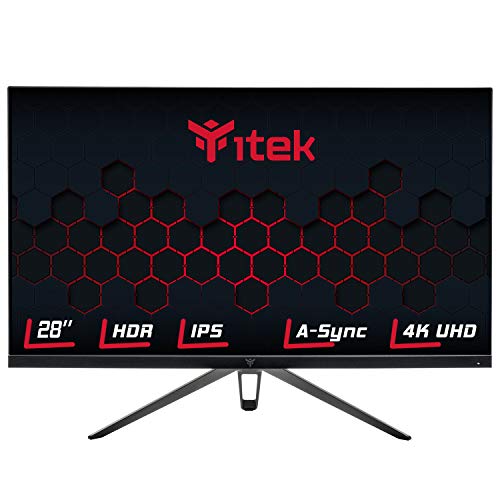 Itek, Monitor GGF Gaming - 28 Flat, 4K UHD 3840x2160, IPS, 60Hz, 16:9, 5ms G2G, 2xHDMI, DP, USB, Speaker, HDR, Adaptive Sync, (ITMF28I065UHD), Negro