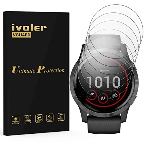 ivoler 6 Piezas Protector de Pantalla para Garmin Venu 2S 40mm / Garmin Vivoactive 4 45mm, [Cobertura Completa] [líquida Instalar] [No Burbujas] HD Transparente TPU Suave láminas Protectora