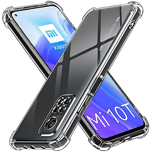 ivoler Funda para Xiaomi Mi 10T 5G / Xiaomi Mi 10T Pro 5G, Carcasa Protectora Antigolpes Transparente con Cojín Esquina Parachoques, Suave TPU Silicona Caso Delgada Anti-Choques Case