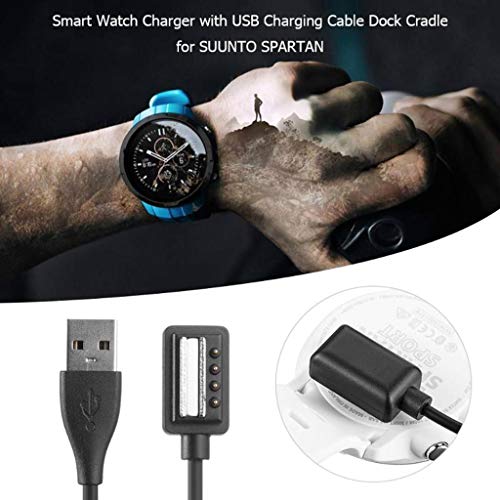 Ixkbiced Cargador de Reloj Inteligente Cable de Carga USB Estación de Base de Acoplamiento para SUUNTO Spartan