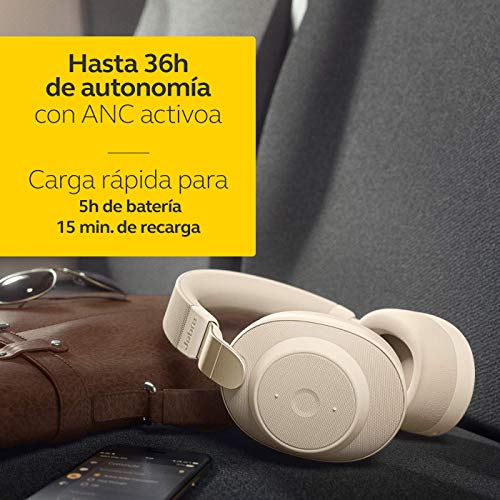 Jabra Elite 85h - Auriculares Inalámbricos Over-Ear, Cancelación Activa de Ruido, Batería de Larga Duración para Llamadas y Música, Beige Oro