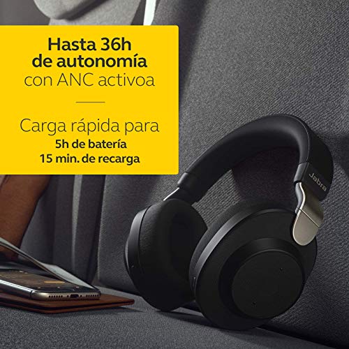 Jabra Elite 85h - Auriculares Inalámbricos Over-Ear, Cancelación Activa de Ruido, Batería de Larga Duración para Llamadas y Música, Negro Titanio