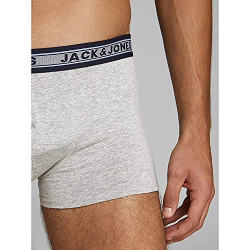 JACK & JONES Jacoliver Trunks 5 Pack Bóxer, Melange Gris Oscuro, S para Hombre