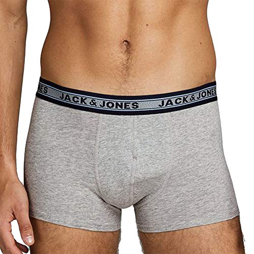 JACK & JONES Jacoliver Trunks 5 Pack Bóxer, Melange Gris Oscuro, S para Hombre