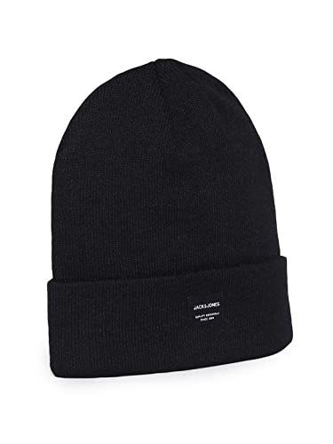 JACK & JONES JJDNA BEANIE NOOS, Gorro de punto Hombre, Negro (Black), Talla única