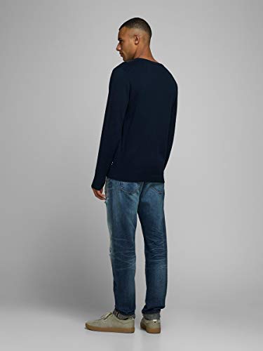 Jack & Jones Jjebasic Knit V-Neck Noos suéter, Azul (Navy Blazer Navy Blazer), Large para Hombre