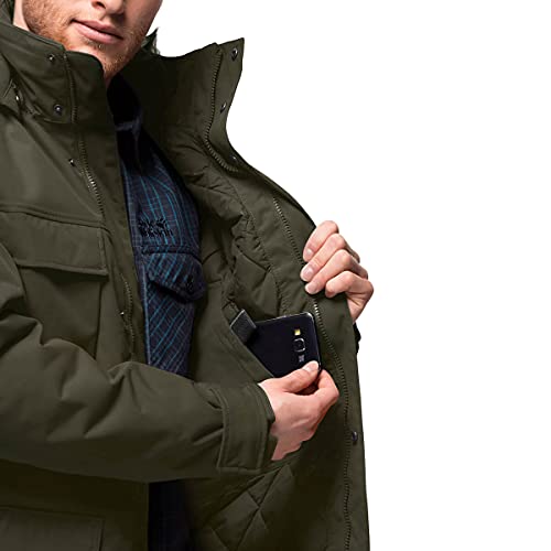 Jack Wolfskin Glacier Canyon-Parka, Verde bonsái, S para Hombre