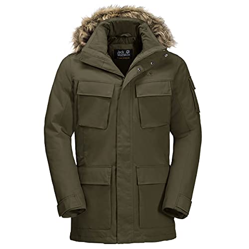 Jack Wolfskin Glacier Canyon-Parka, Verde bonsái, S para Hombre