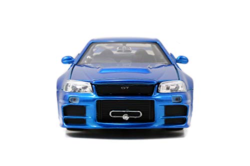 Jada - Coche de Brian de Fast & Furious a Escala 1:24, Nissan Skyline GT-R (R34) – JA97173