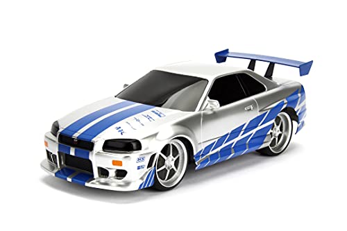 Jada Fast&Furious - Coche RC 2002 Nissan Skyline GT-R 1:16 (Radiocontrol con Mando) Blanco/Azul