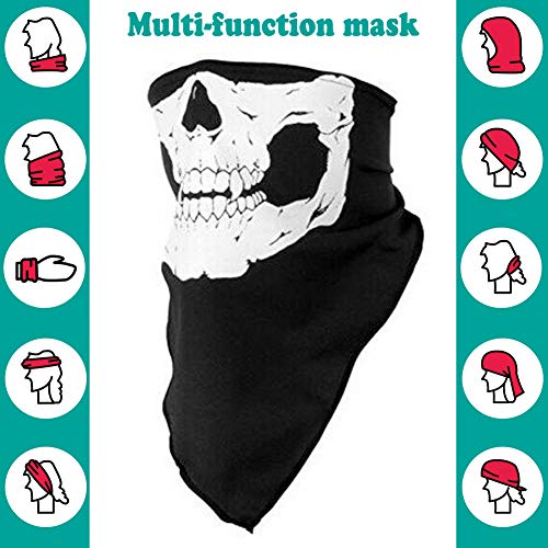 JAHEMU Máscara de Calavera Skull Mask Pasamontañas de Calavera Bandana Diadema Elástico Bufanda Respirable Moto Bici Máscara para Hombres y Mujeres Esquí Ciclismo Escalada 8 piezas