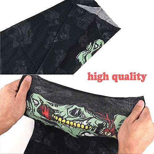 JAHEMU Máscara de Calavera Skull Mask Pasamontañas de Calavera Bandana Diadema Elástico Bufanda Respirable Moto Bici Máscara para Hombres y Mujeres Esquí Ciclismo Escalada 8 piezas