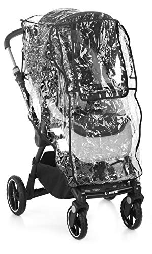 Jané Burbuja de Lluvia para Silla de Paseo y Cochecitos, Universal, Transparente, con Bolsa de Transporte, Ventana Central