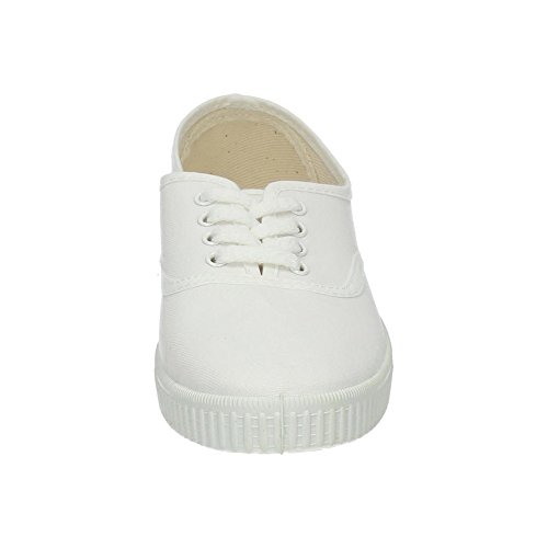 JAVER 60 Bambas Lona Ingles Mujer Zapatillas Blanco 38