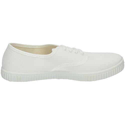 JAVER 60 Bambas Lona Ingles Mujer Zapatillas Blanco 38