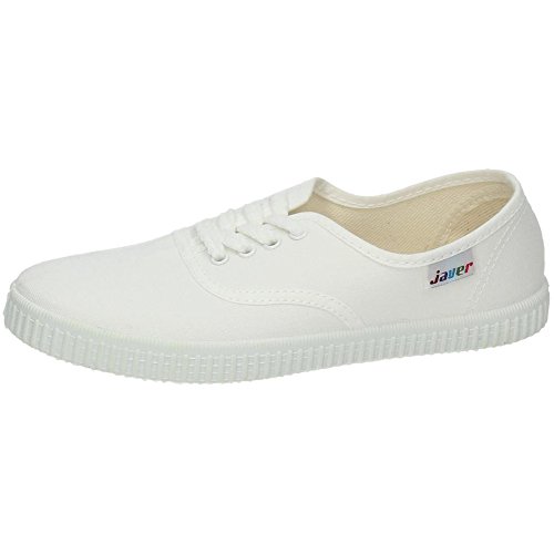 JAVER 60 Bambas Lona Ingles Mujer Zapatillas Blanco 38