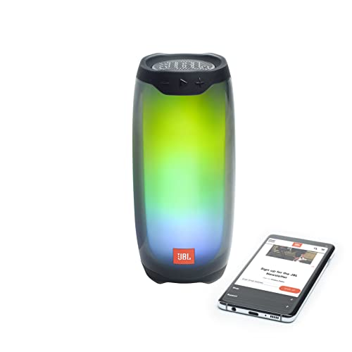 JBL Pulse 4 - Altavoz inalámbrico Bluetooth con efectos de luces y sonido a 360 grados, resistente al agua (IPX7), hasta 12 horas de reproducción, negro