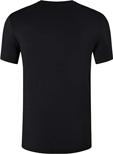 jeansian Hombre Sport Dry Fit Deportiva tee Shirt Tshirt T-Shirt Manga Corta Tenis Golf Bowling Camisetas LSL254 Black S