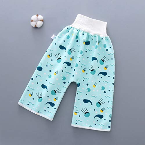 Jelord - Pantalones Cortos Falda de Pañal Bebé Niños Niñas Cómodos Calzoncillod Reutilizables de Entrenamiento de Algodón de TelaImpermeables y Absorbentes