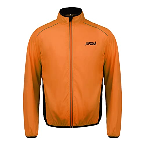 JEPOZRA Chaqueta Cortavientos Ciclismo Hombre MontañIsmo Reflectante Abrigo Transpirabl Ropa Deportiva Exteriores ProteccióN UV Manga Larga Correr Resistente Al Viento Yal Agua