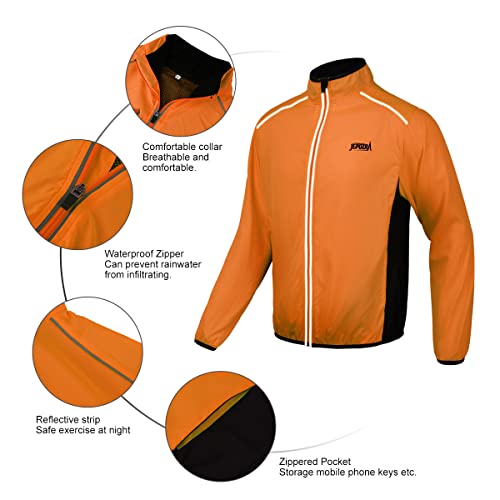 JEPOZRA Chaqueta Cortavientos Ciclismo Hombre MontañIsmo Reflectante Abrigo Transpirabl Ropa Deportiva Exteriores ProteccióN UV Manga Larga Correr Resistente Al Viento Yal Agua