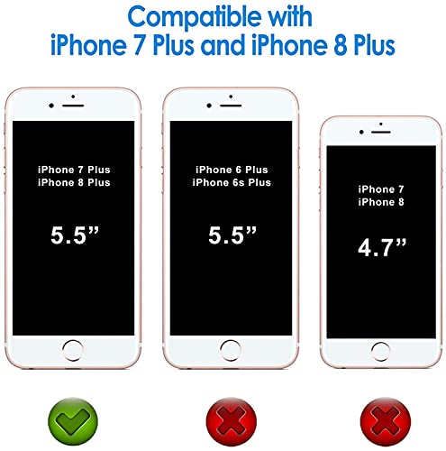 JETech Funda Compatible con iPhone 8 Plus/7 Plus, Carcasa Anti-Choques y Anti-Arañazos (Transparente)