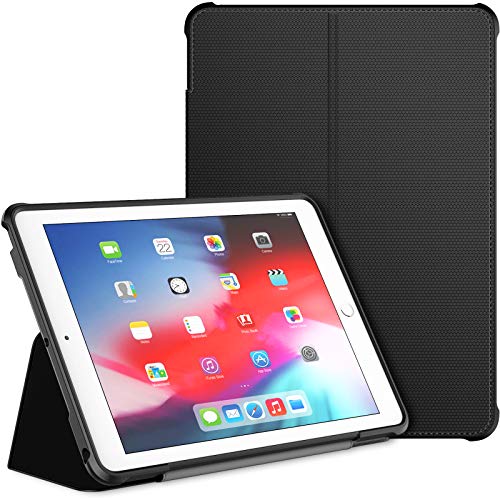 JETech Funda Compatible iPad (9,7 Pulgadas, 2018/2017 Modelo, 6ª/5ª Generación), Soporte de Doble Plegables y Contraportada de TPU a Prueba de Choques, Auto-Sueño/Estela, Negro